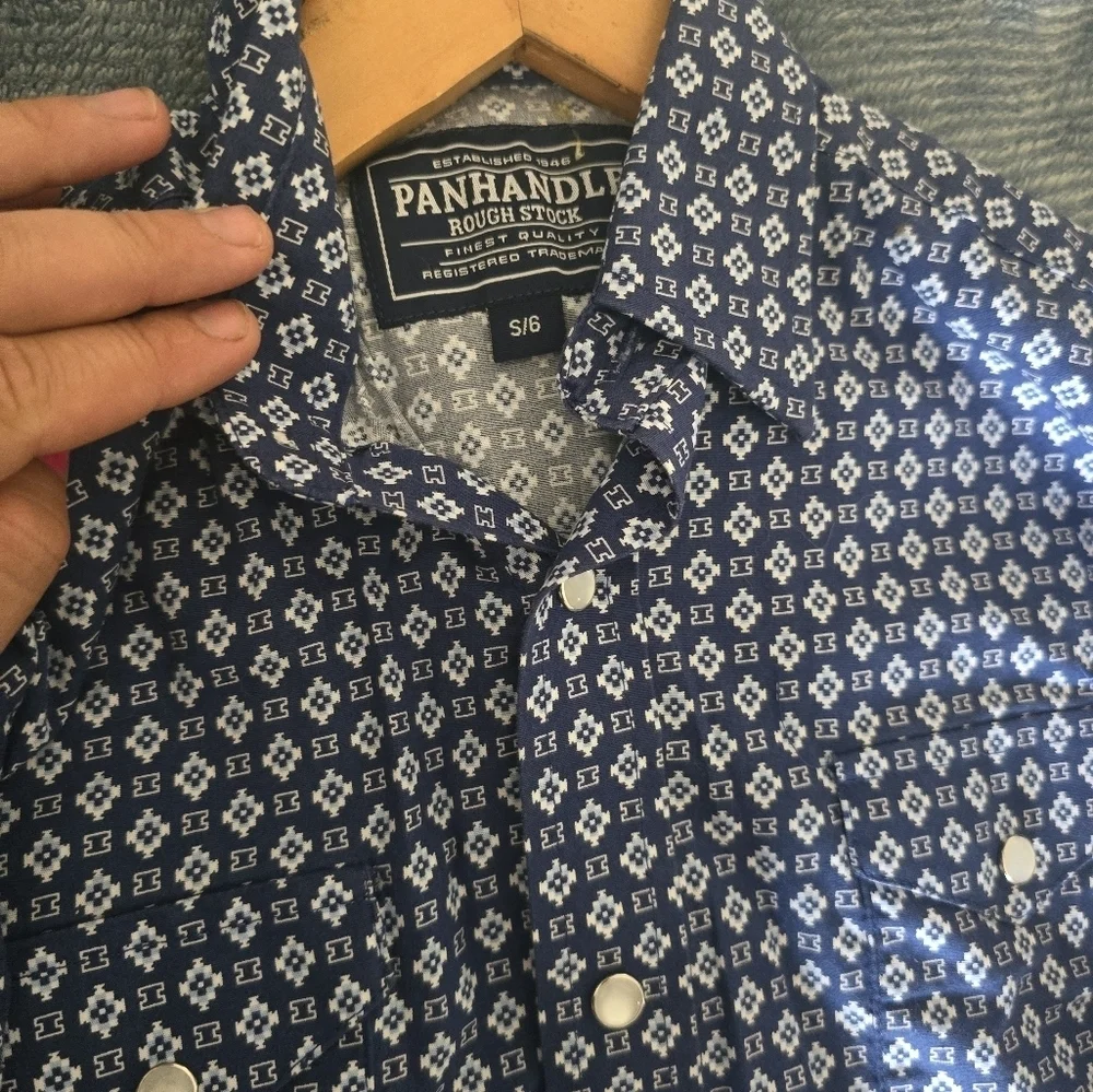 Boys Blue Patterned Rodeo Shirt Panhandle